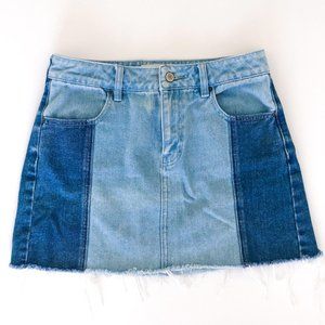 PACSUN Acid Wash Color Block Mini Skirt Size 25